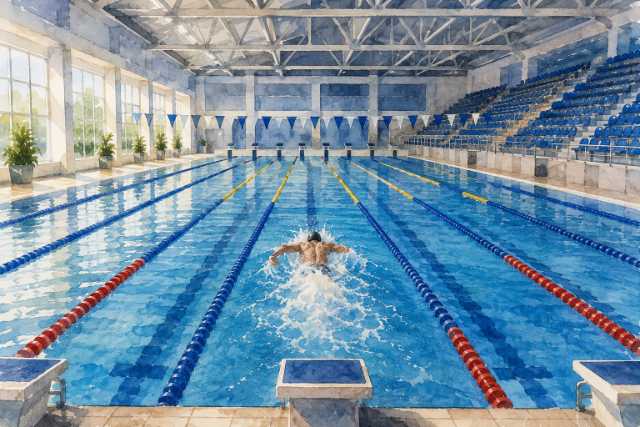 indoor-competition-swimming-pool-butterfly-training-watercolor indoor-competition-swimming-pool-butterfly-training-watercolor