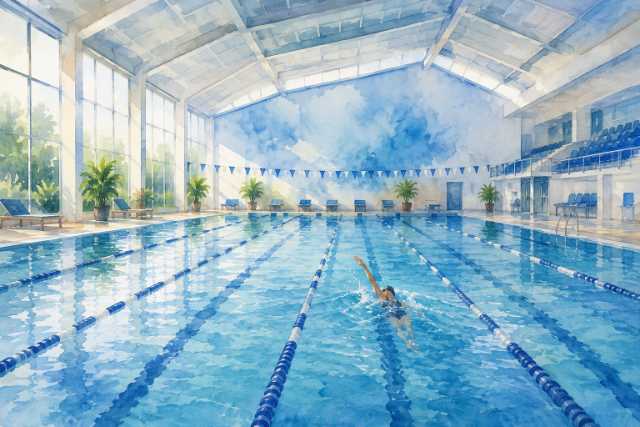 luxury-indoor-training-pool-backstroke-swimmer-watercolor