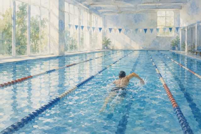 wide-bright-indoor-swimming-pool-solo-lap-training-watercolor