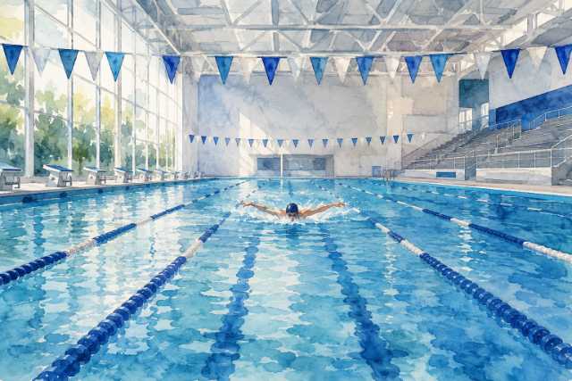wide-indoor-pool-butterfly-stroke-swimmer-watercolor